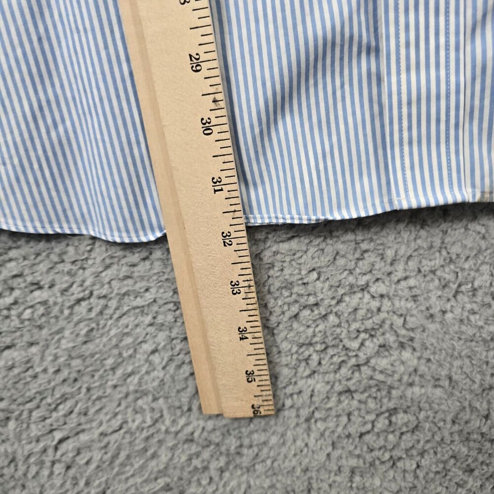 Duluth Trading Men’s Blue White  Striped Button Down Wrinkle Fighter Shirt 2XL - Picture 7 of 11